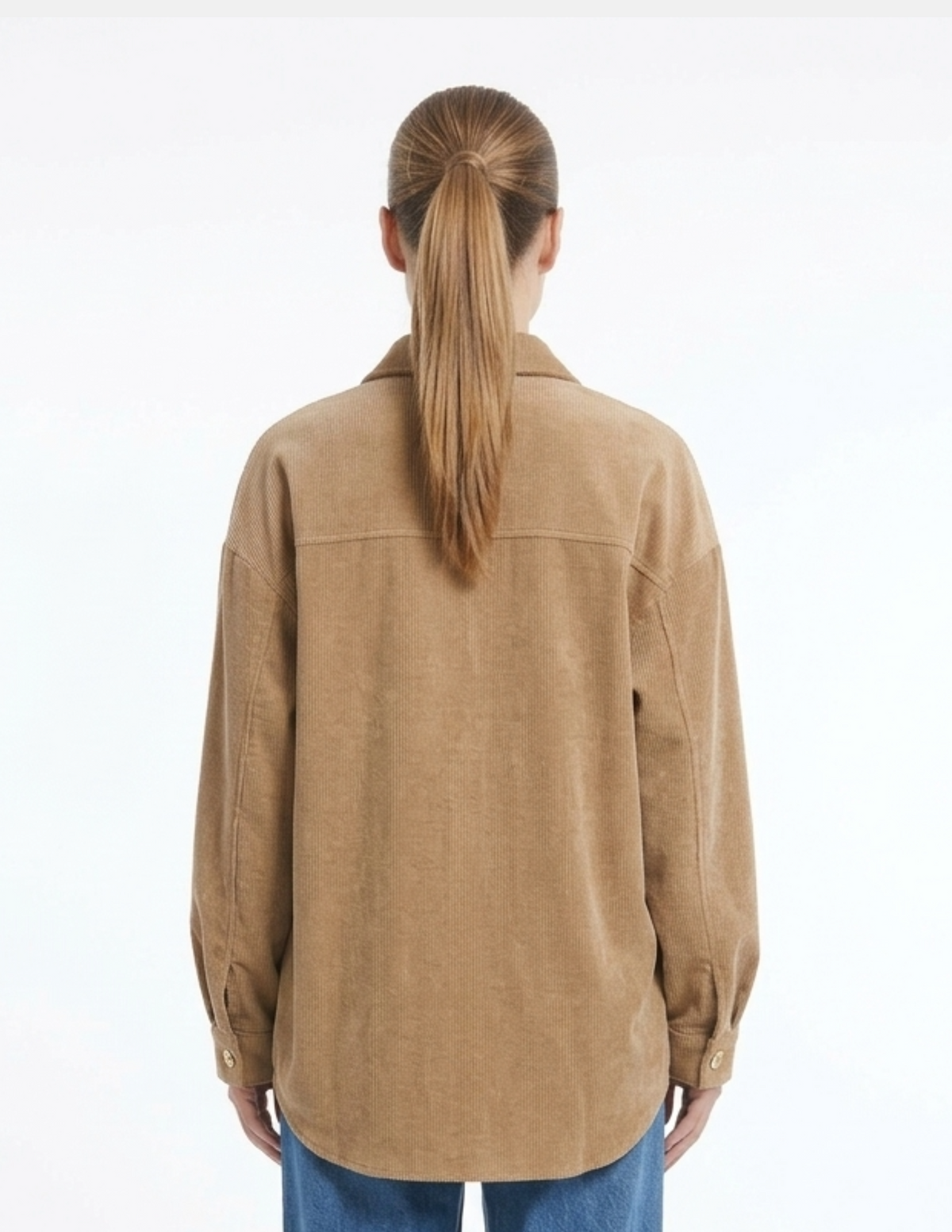 Camisera cafe de gamuza