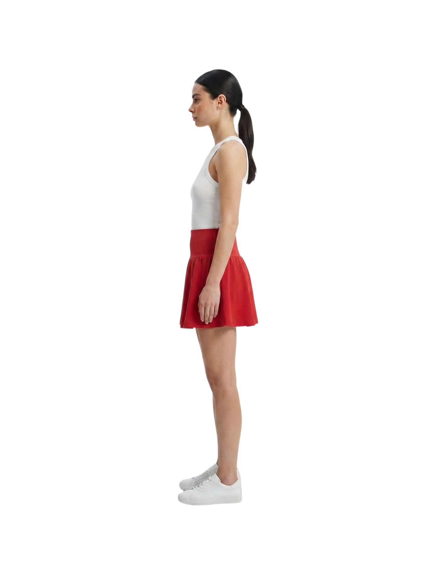 Falda roja ampona