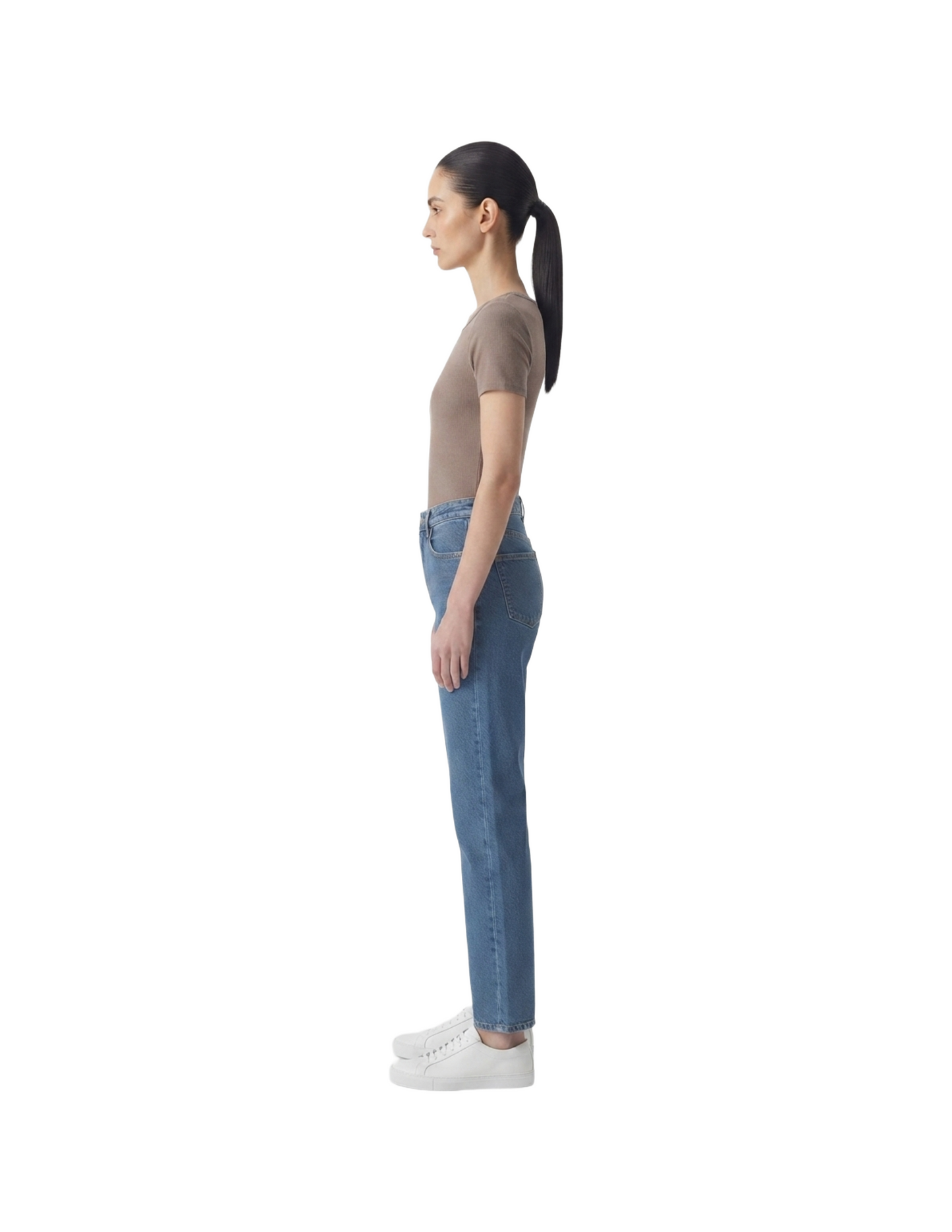 Blusa cafe acanalada economica