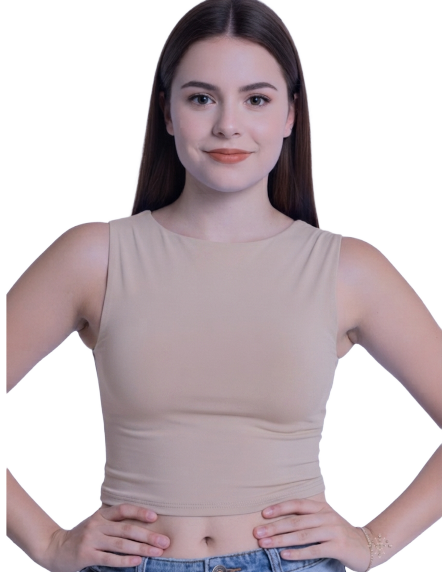 Crop top azul de tirantes