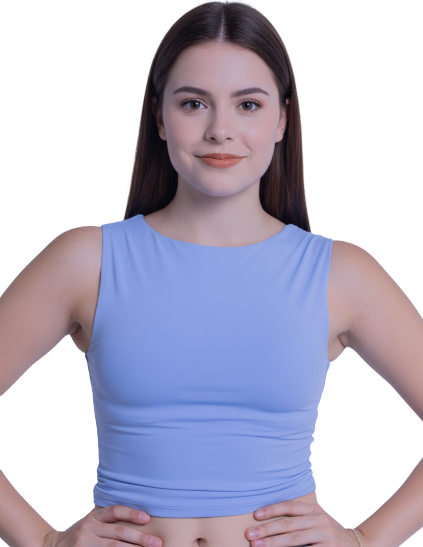 Crop top azul de tirantes