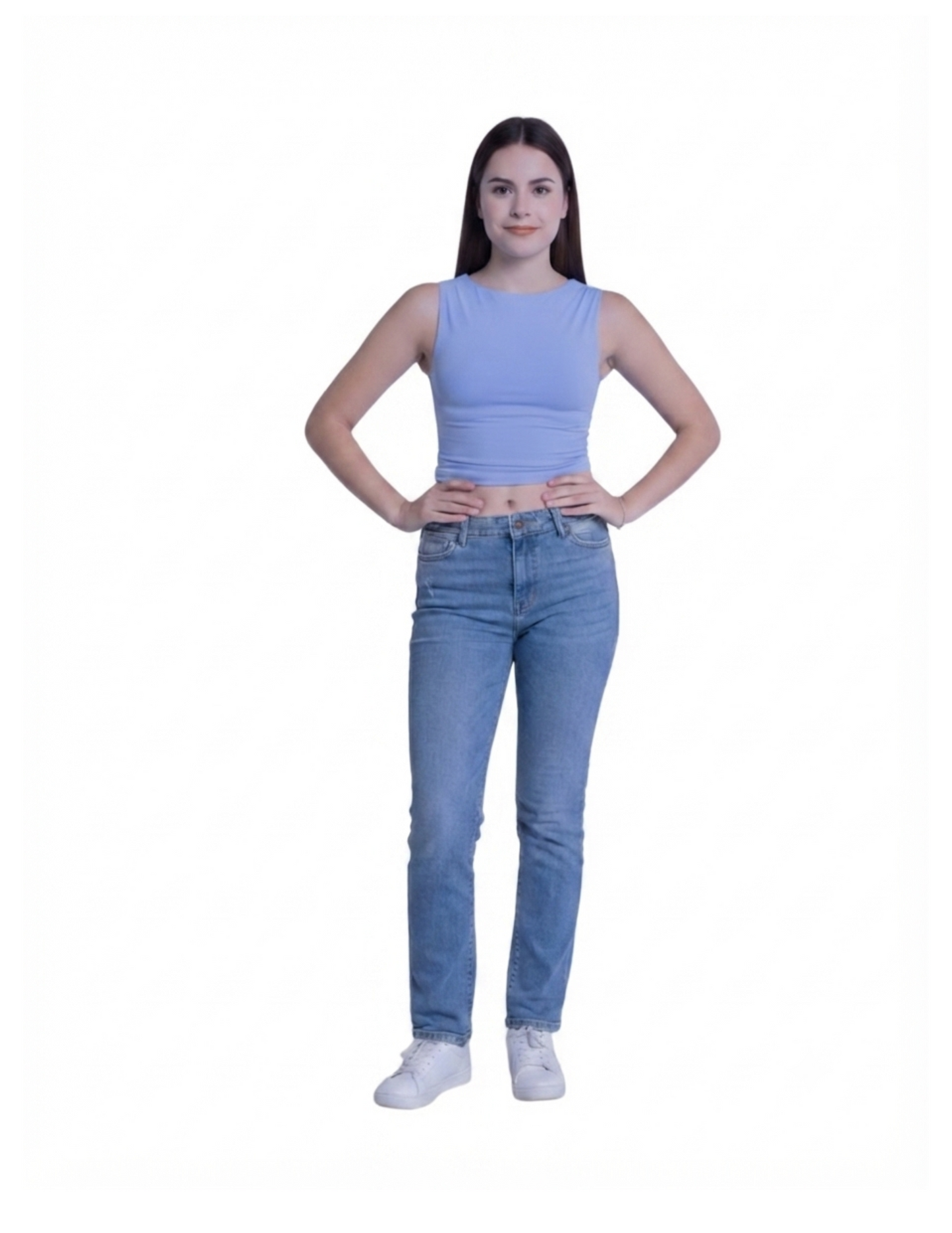 Crop top azul de tirantes