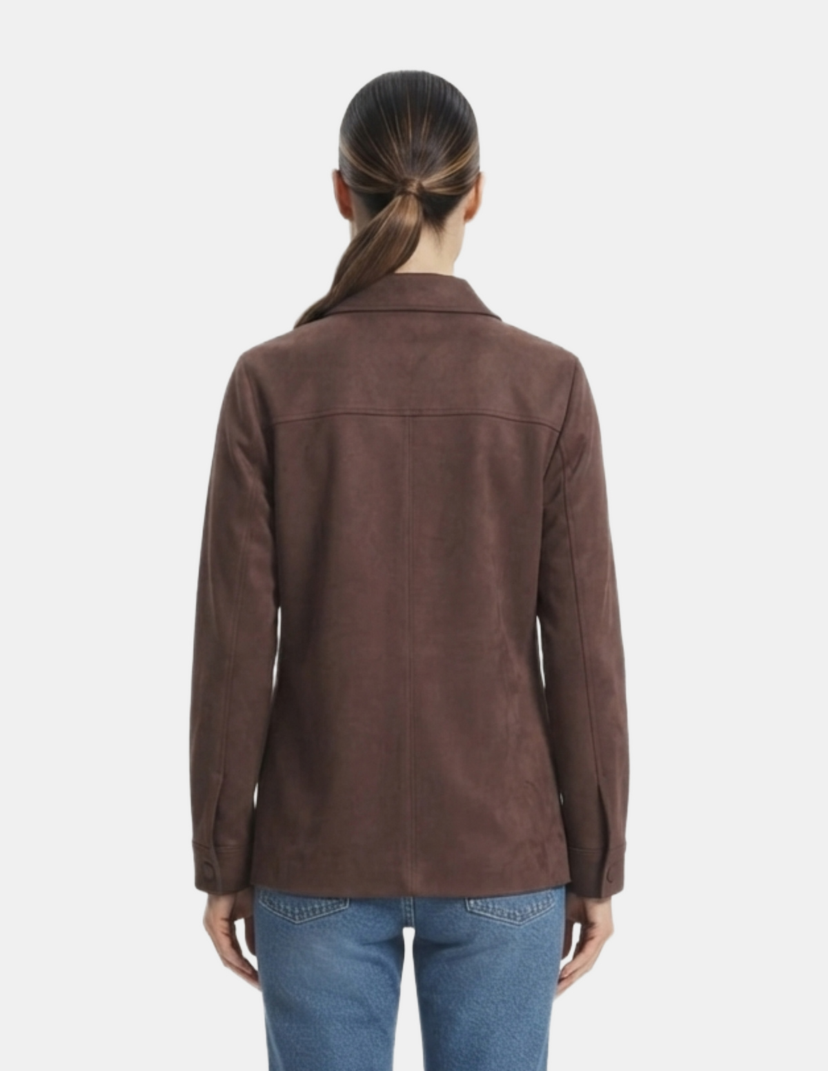 Camisola de gamuza abotonada cafe
