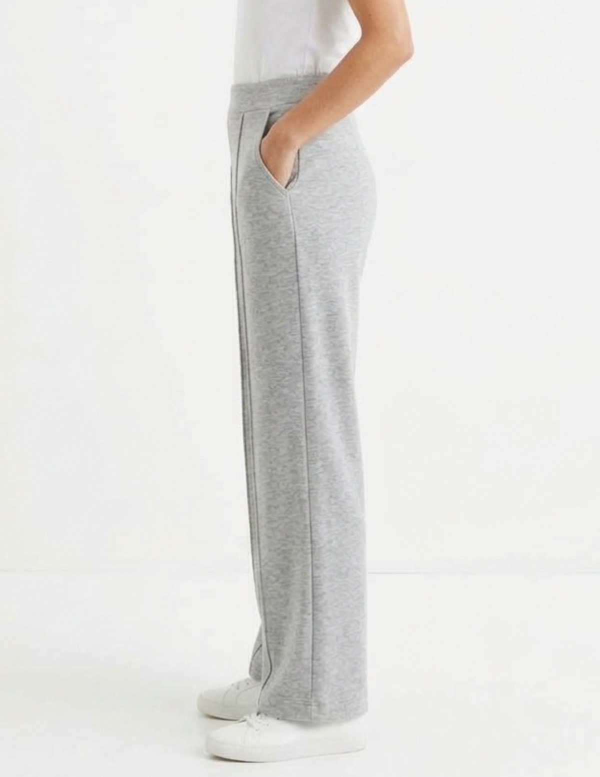Pantalonera gris seccionada jaspeada