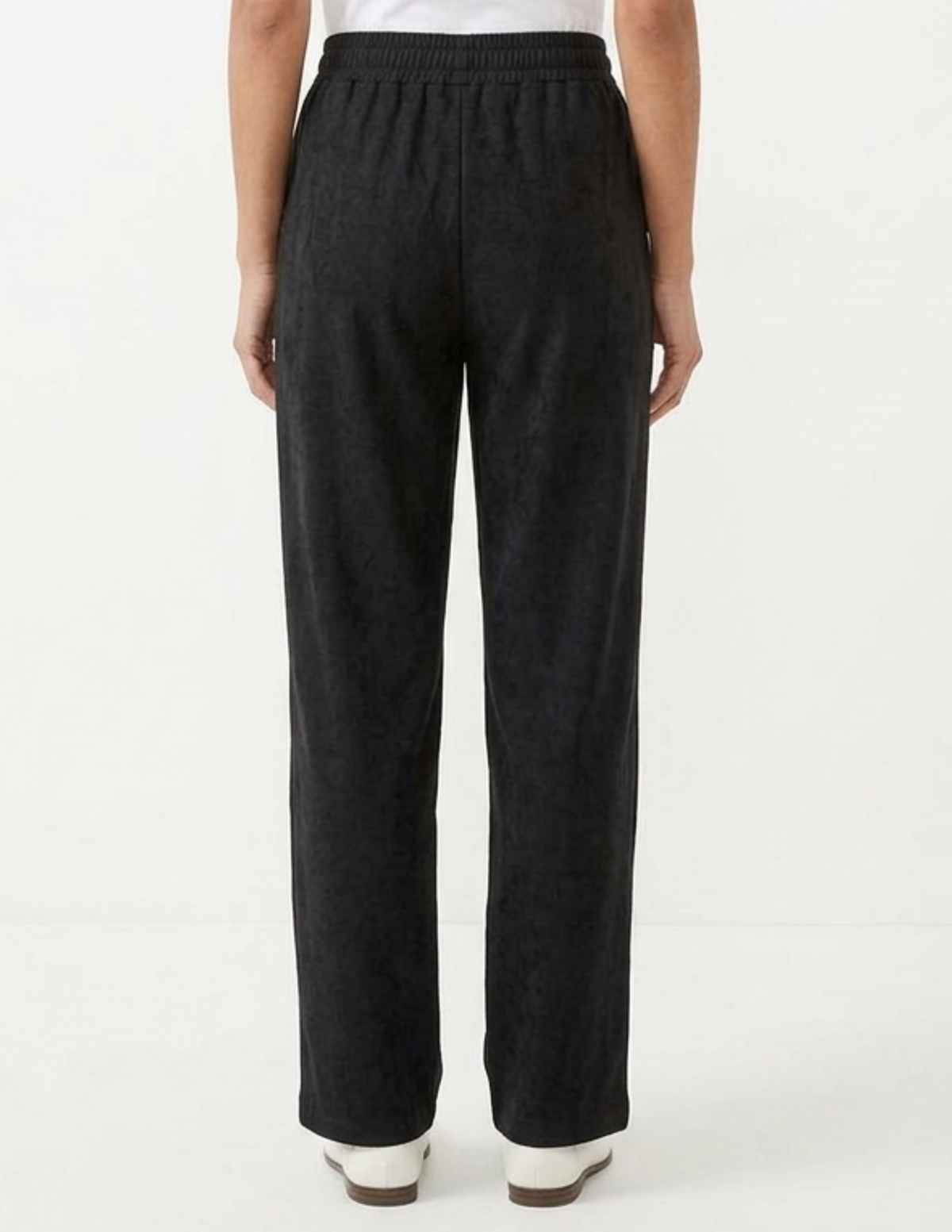 Pantalón negro acanalado de gamuza