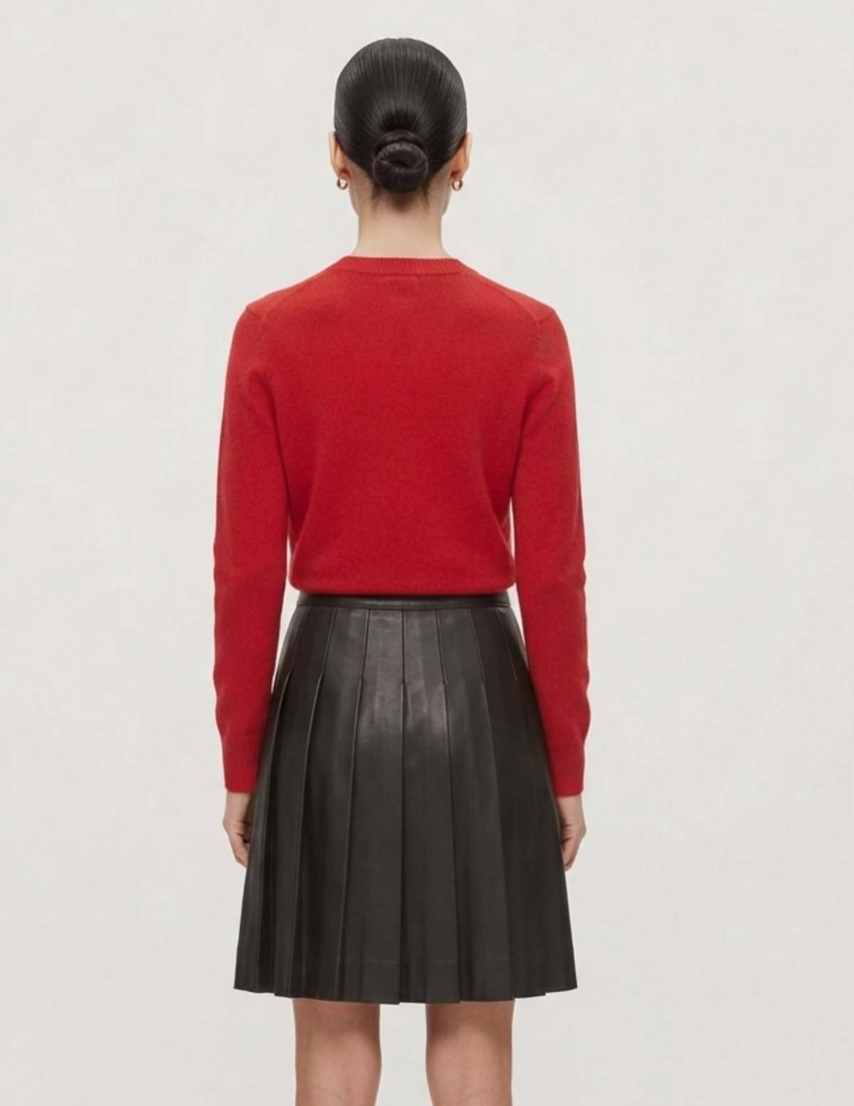 Blusa roja cuello redondo manga larga