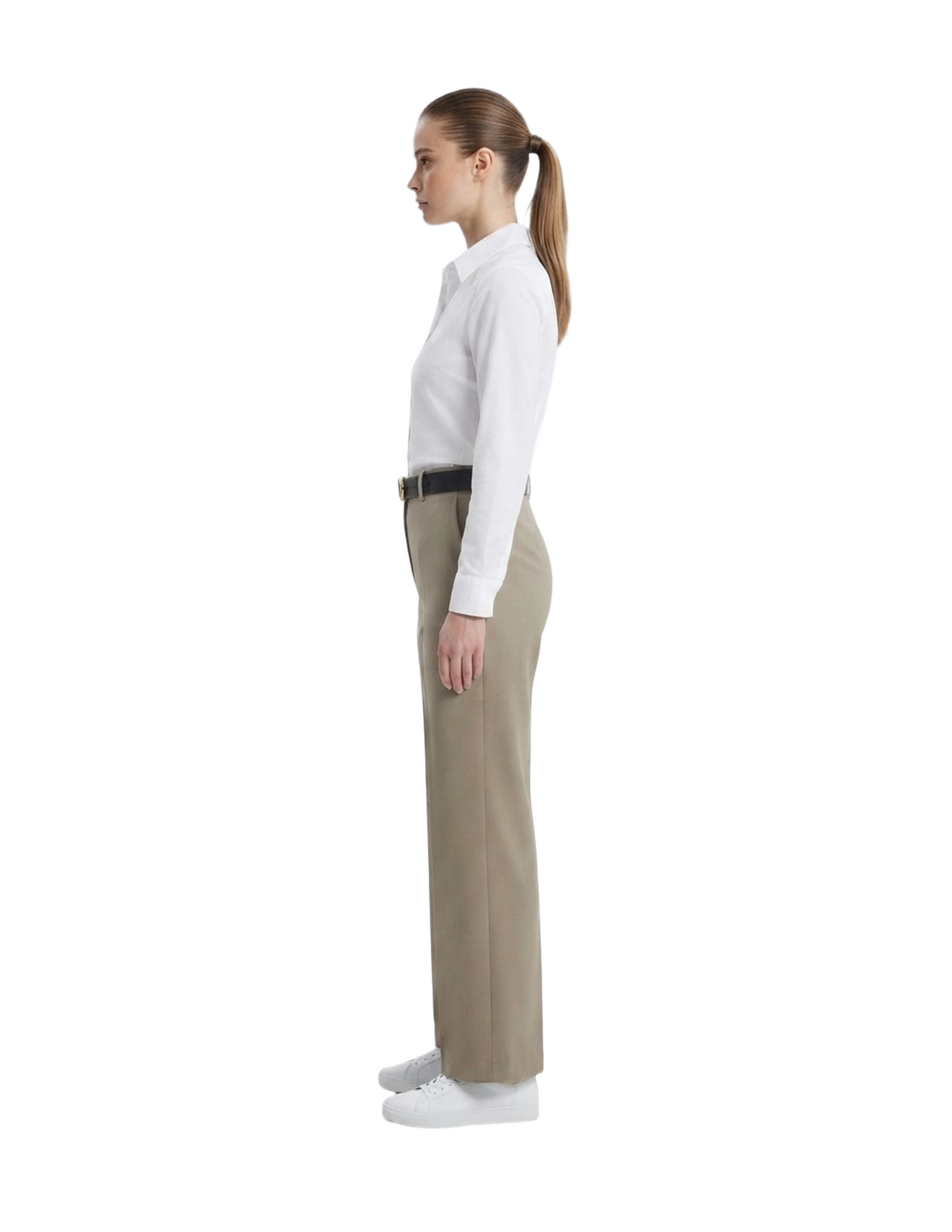 Pantalon cafe tela gruesa tipo invernal con cinturon