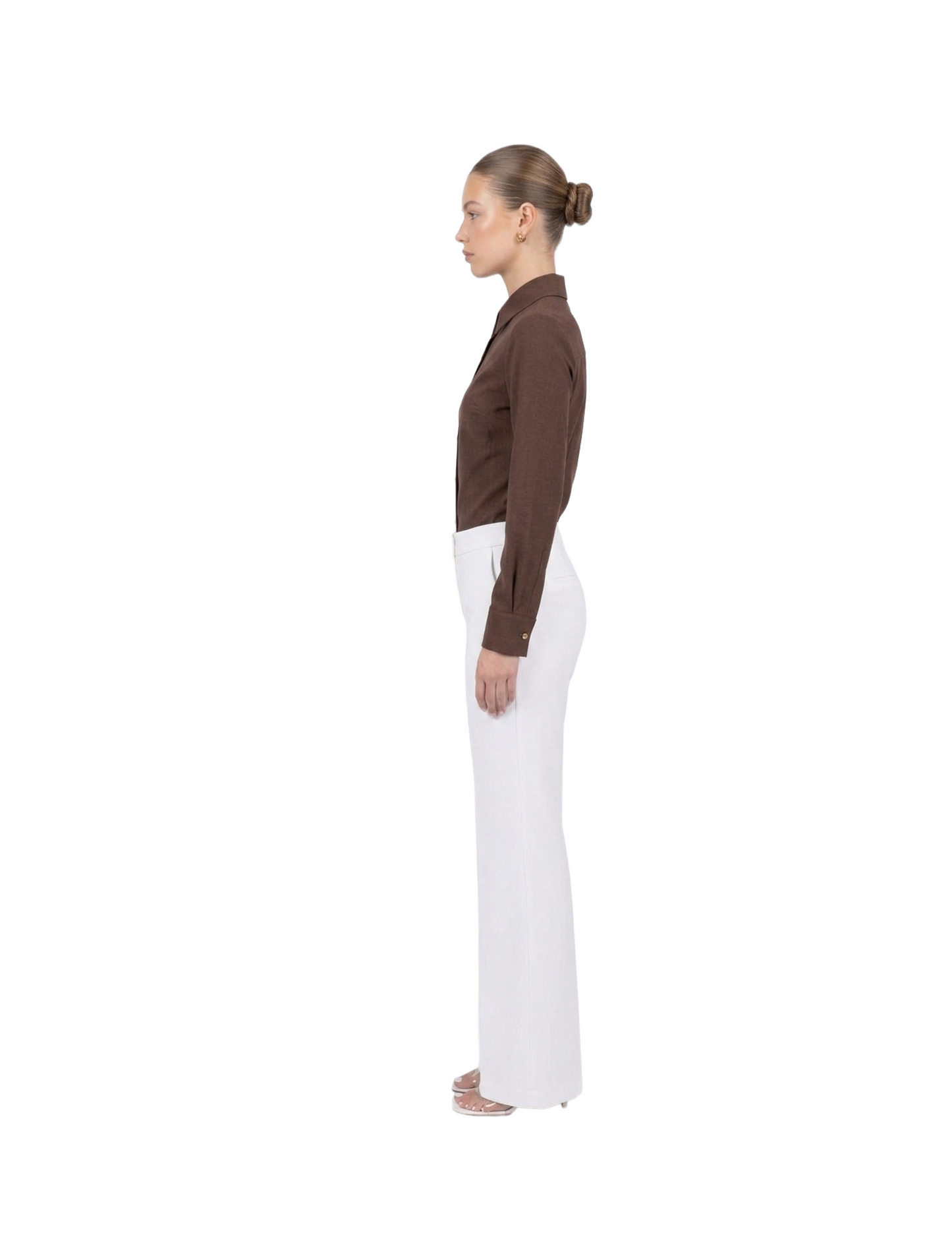 Blusa cafe abotonada