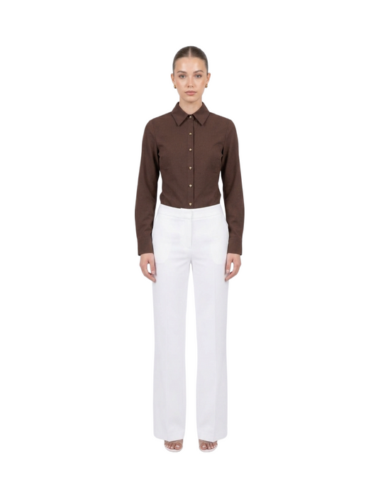 Blusa cafe abotonada