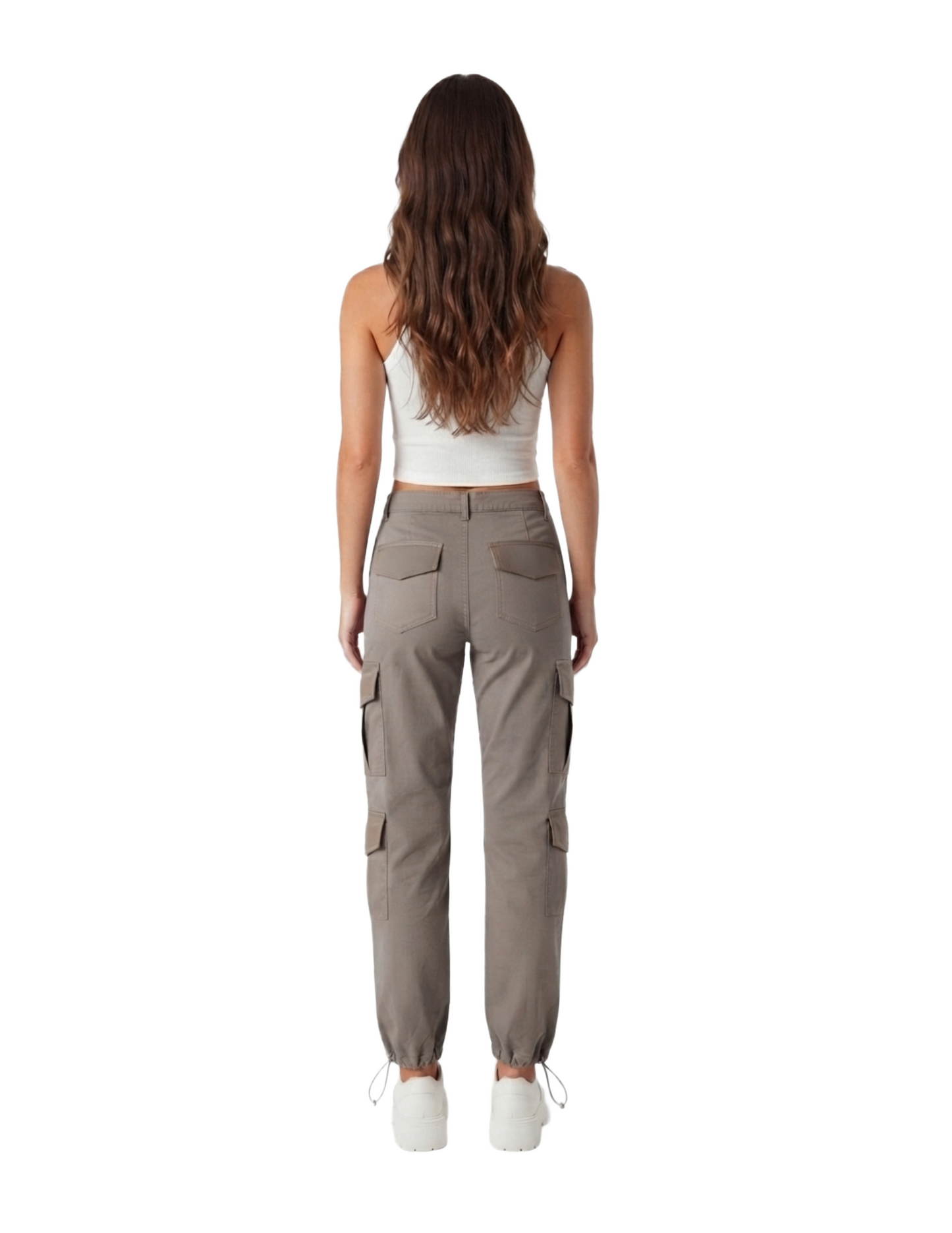 Pantalón cargo cafe con bolsas laterales