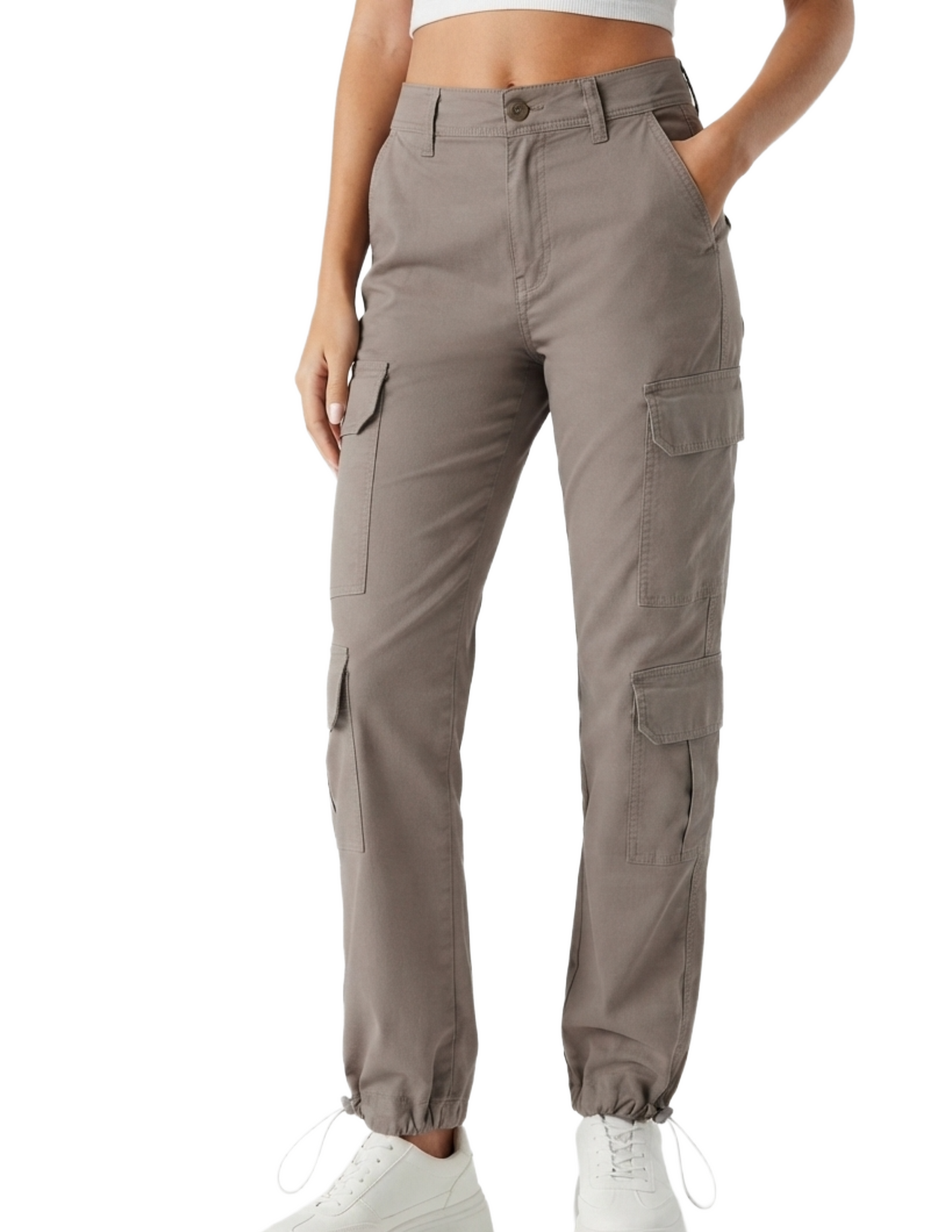 Pantalón cargo cafe con bolsas laterales