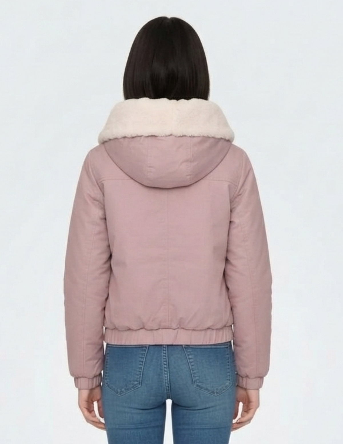 Chamarra rosa con gorro forro calientito