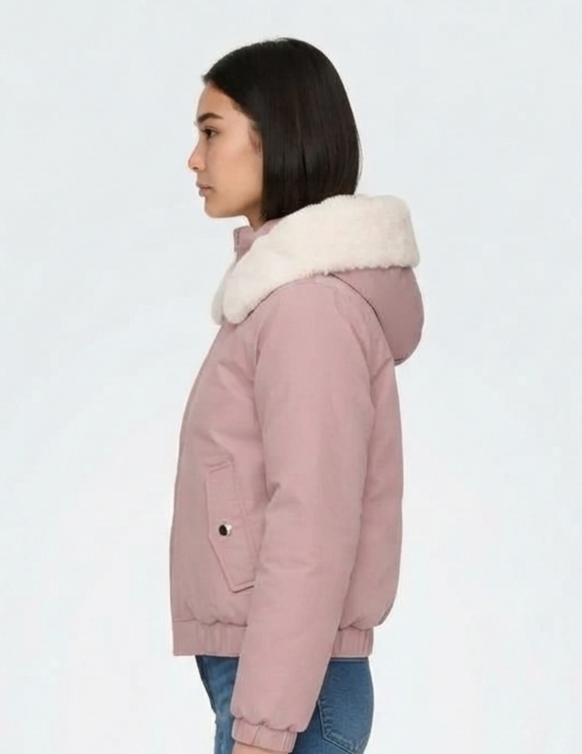 Chamarra rosa con gorro forro calientito