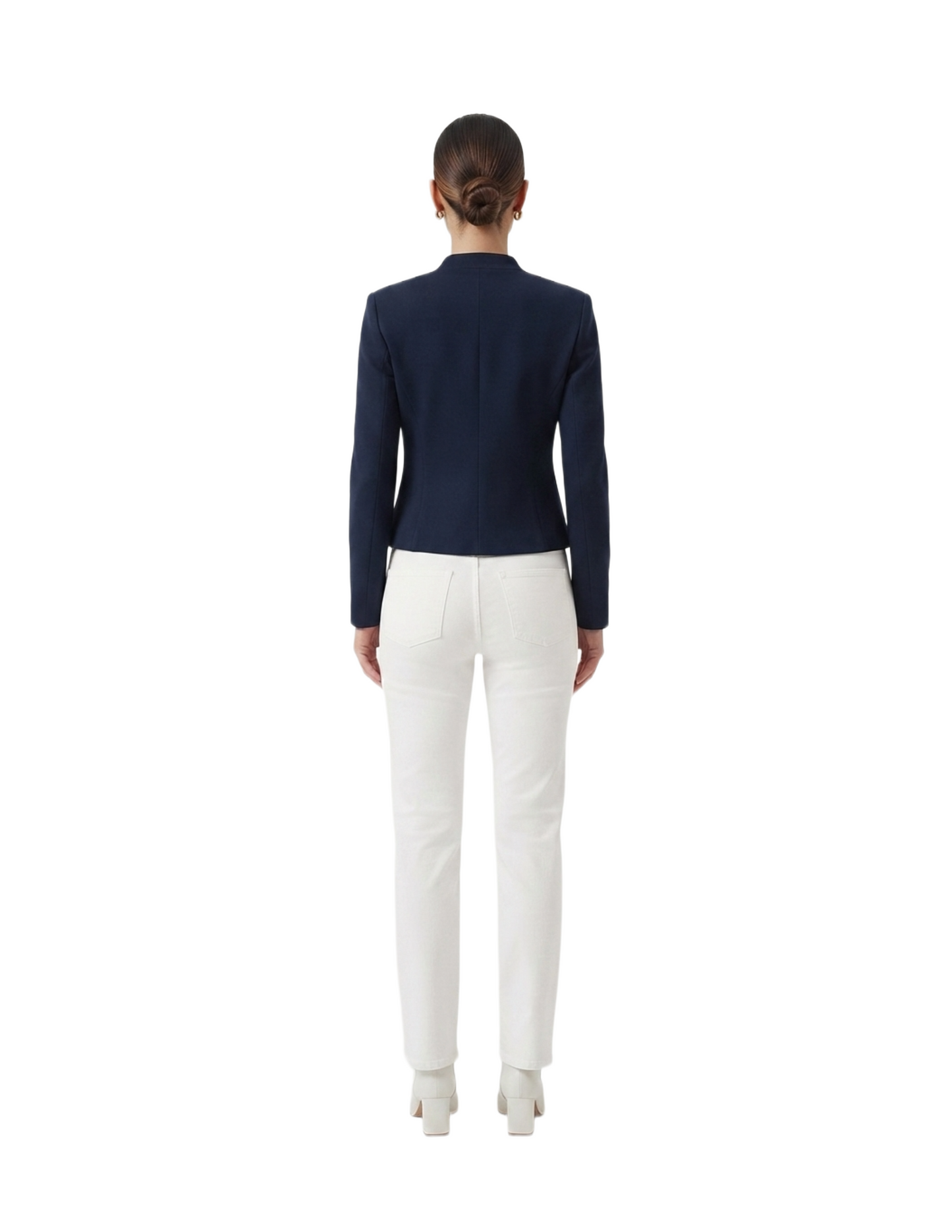 Saco azul moda estilo napoleon abotonado