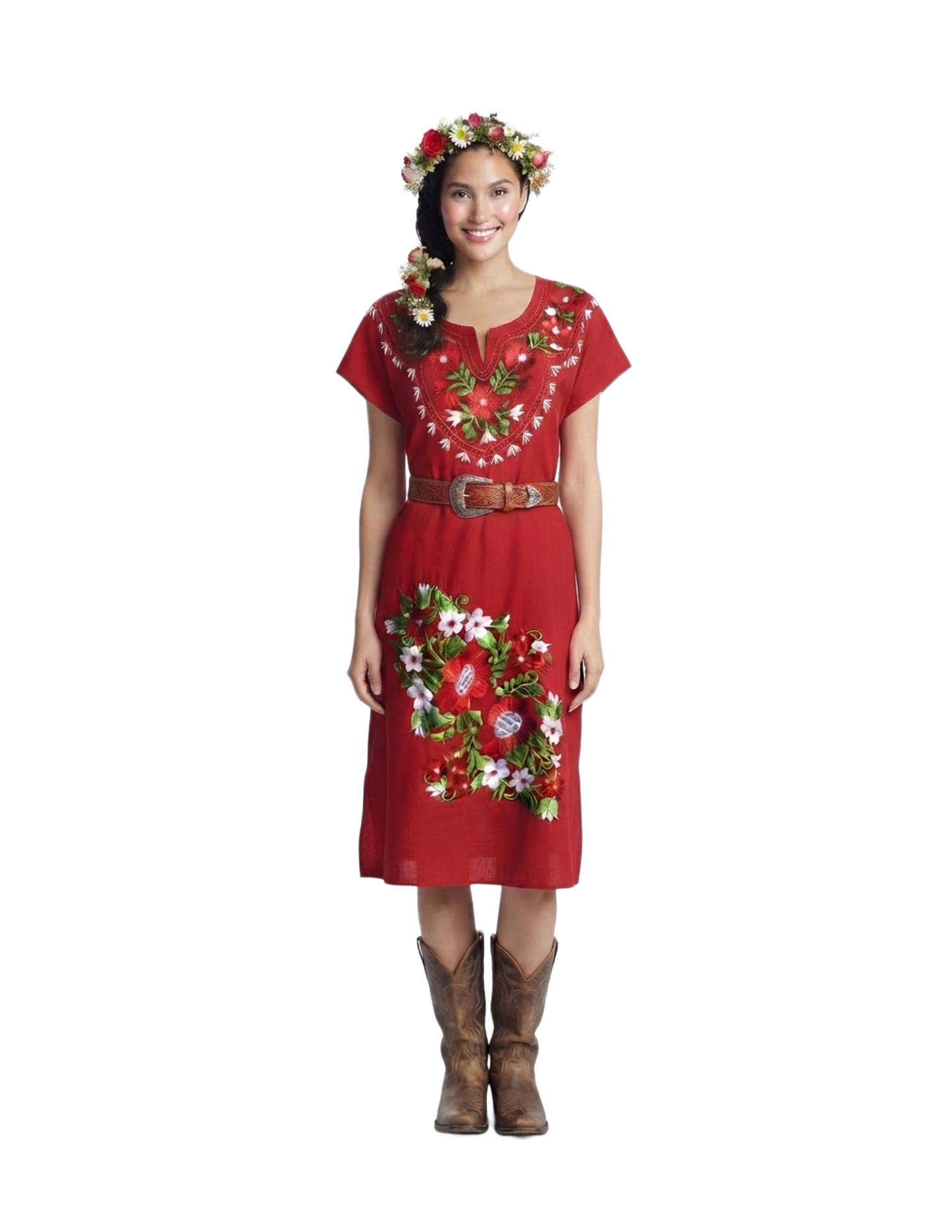 Vestido artesanal mexicano con bordado