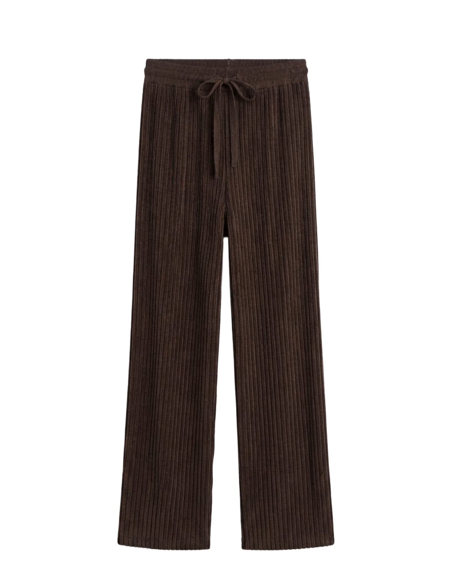 Pantalón acanalado cafe tipo suéter