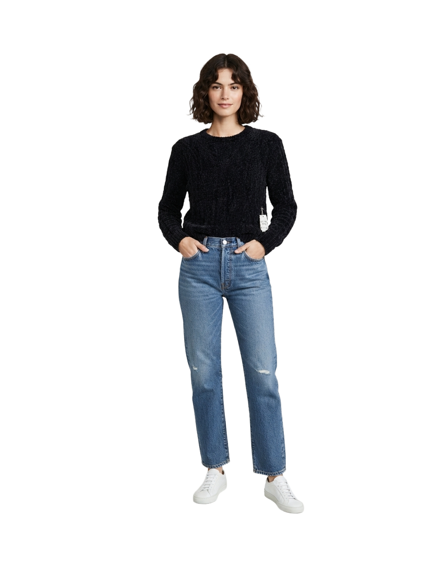 Sueter negro cuello redondo