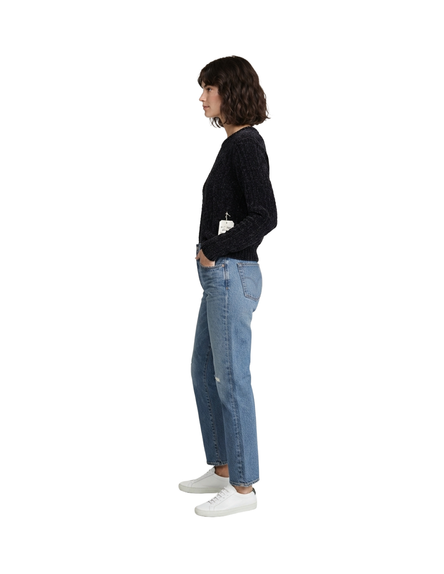 Sueter negro cuello redondo