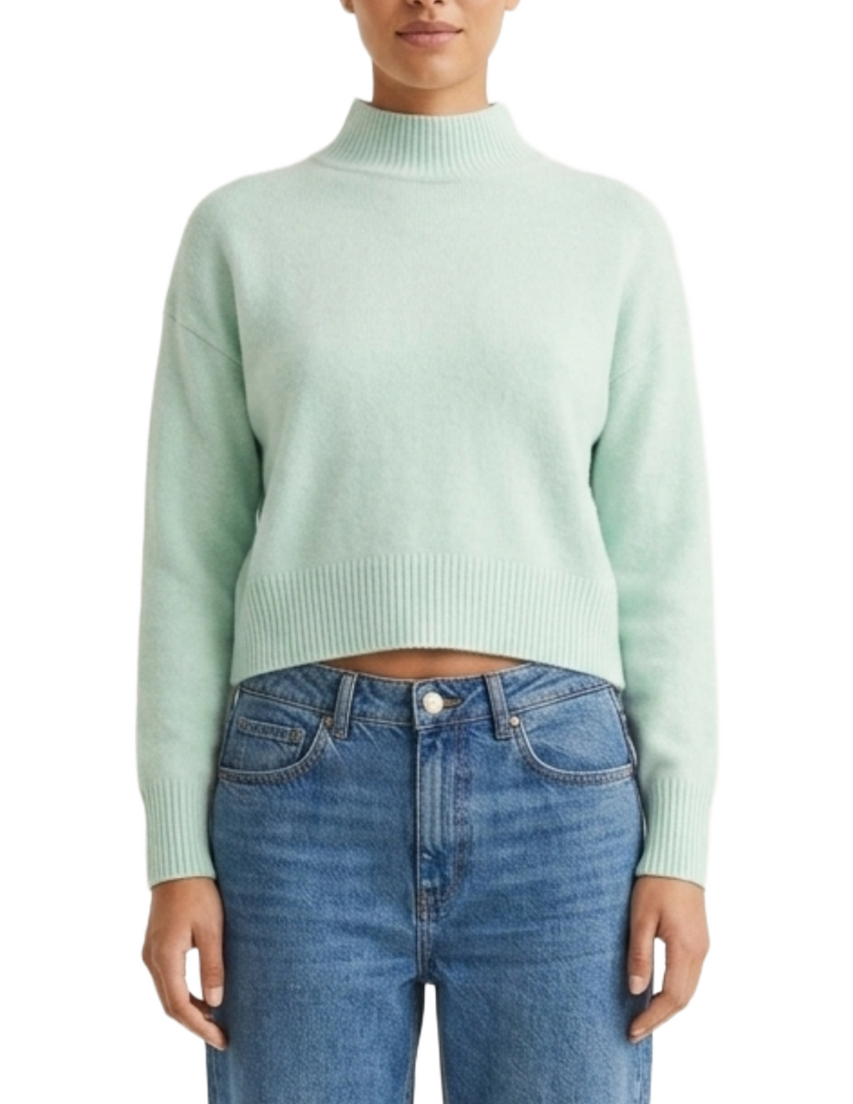 Sueter color verde esmeralda cuello alto