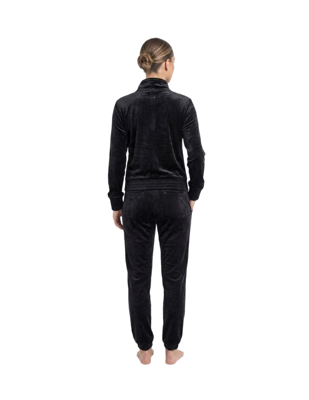 Conjunto negro de gamuza de dos piezas