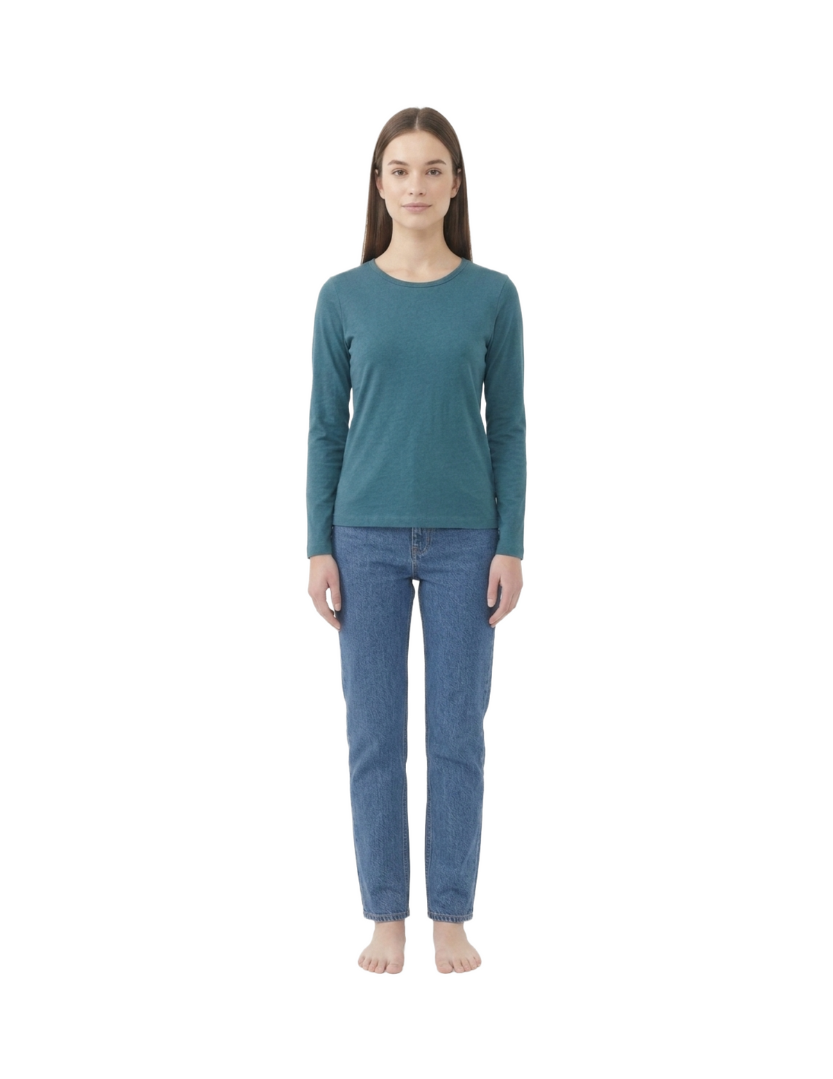 Blusa azul verde con detalles de encaje