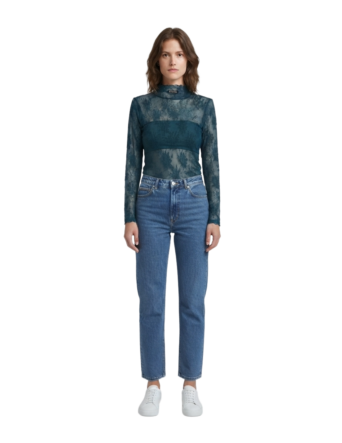 Blusa acqua mesh de encaje