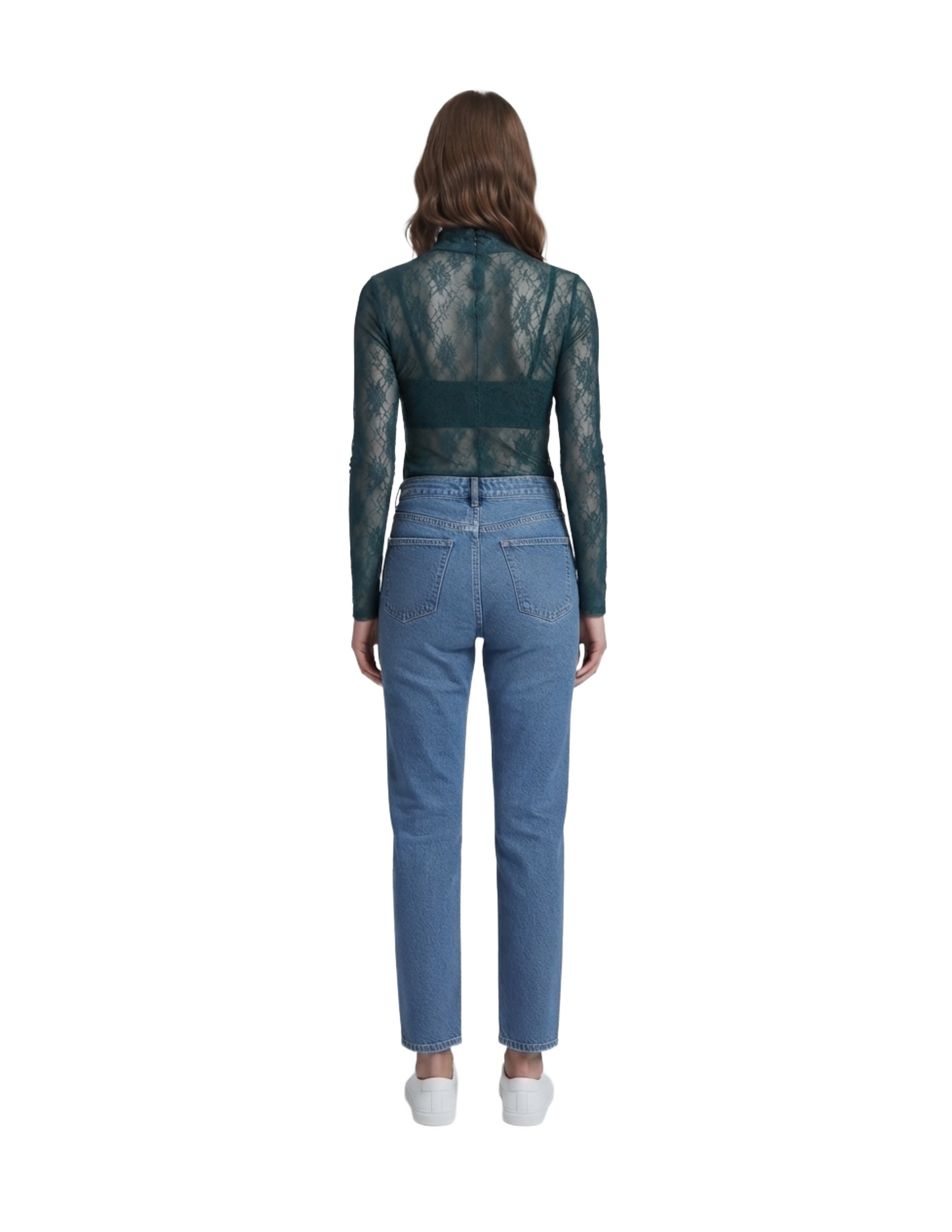 Blusa acqua mesh de encaje