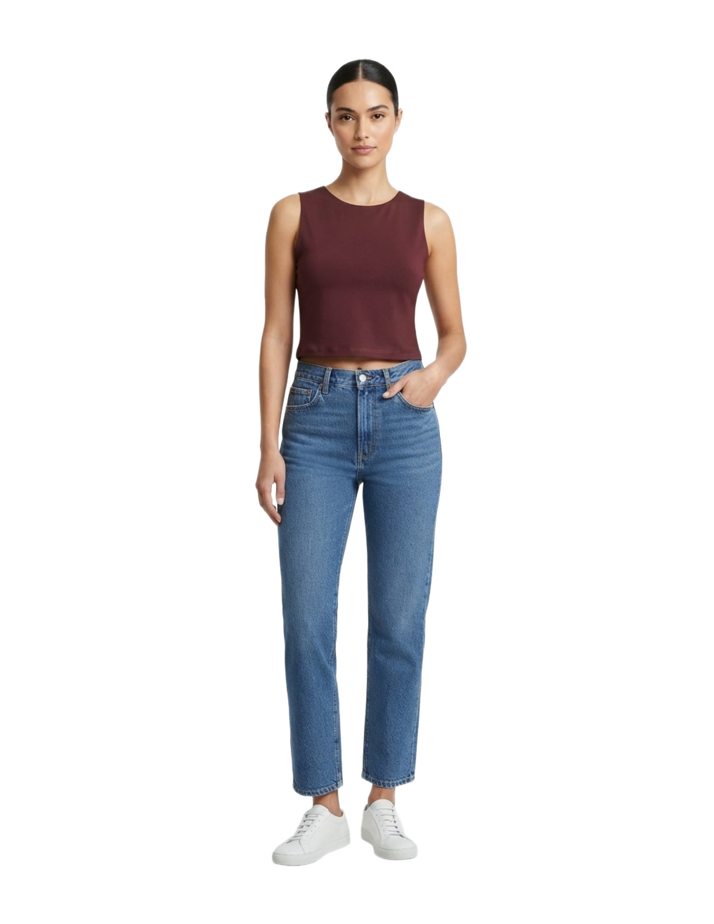 Crop top guinga sin mangas