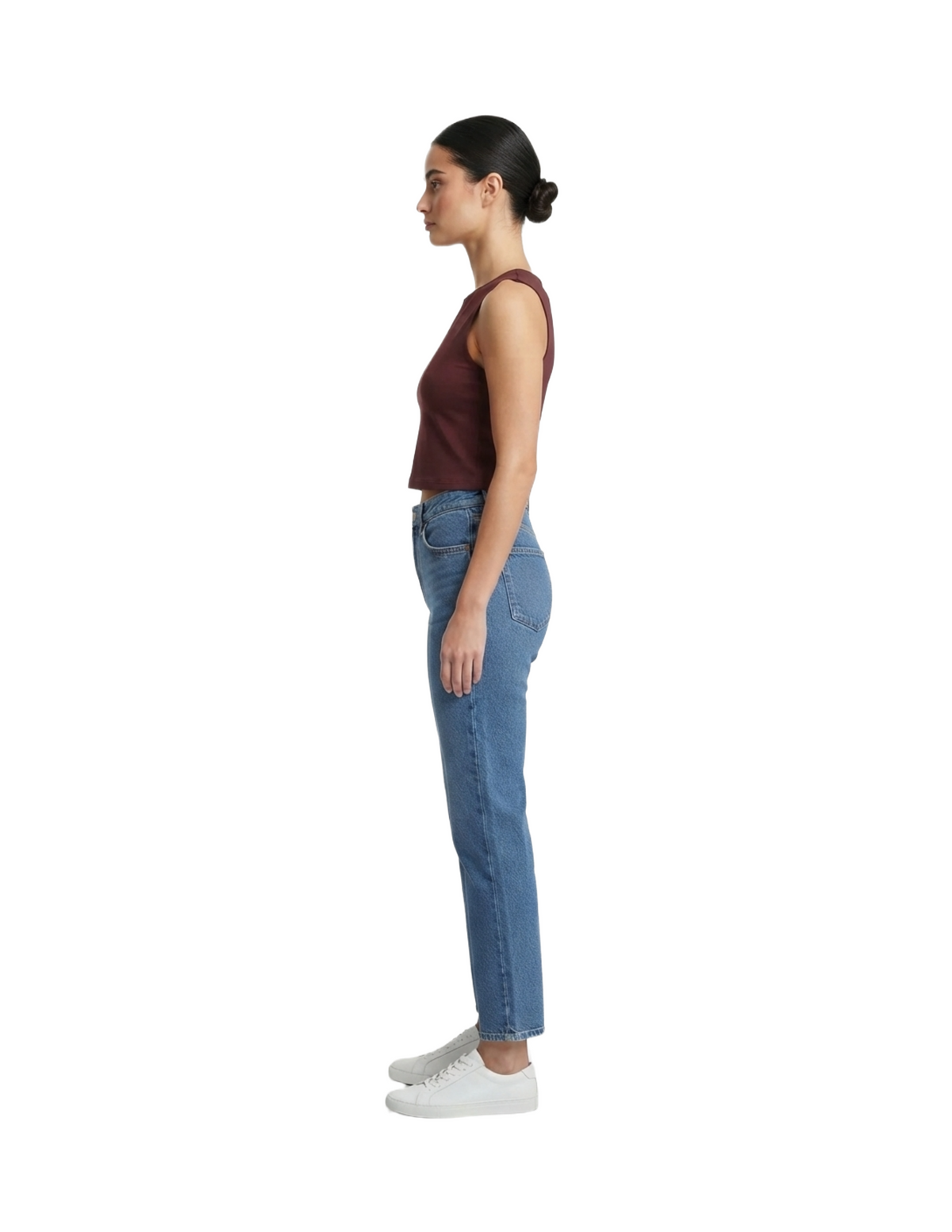 Crop top guinga sin mangas