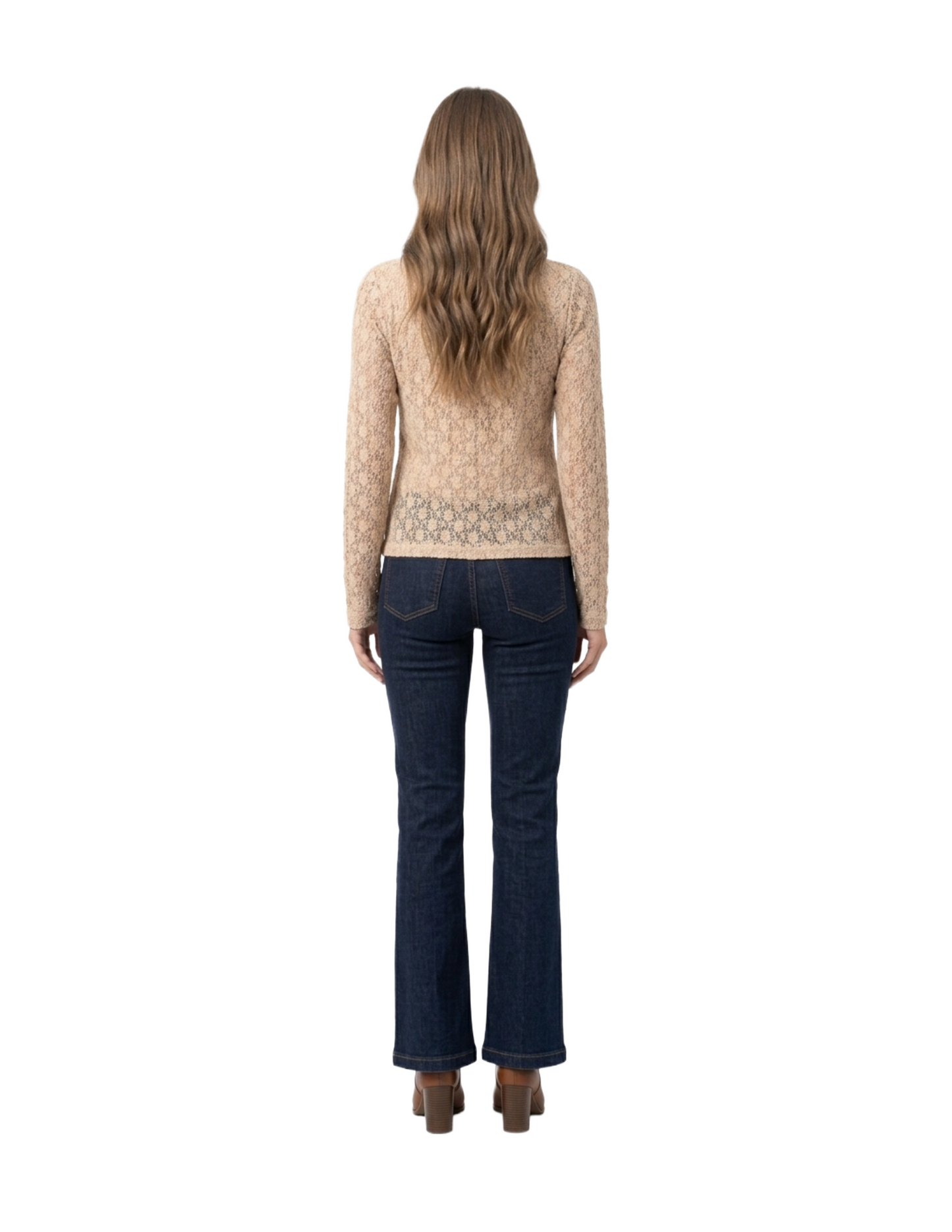 Blusa mesh con bordado de flores abotonado lateral estilo japones