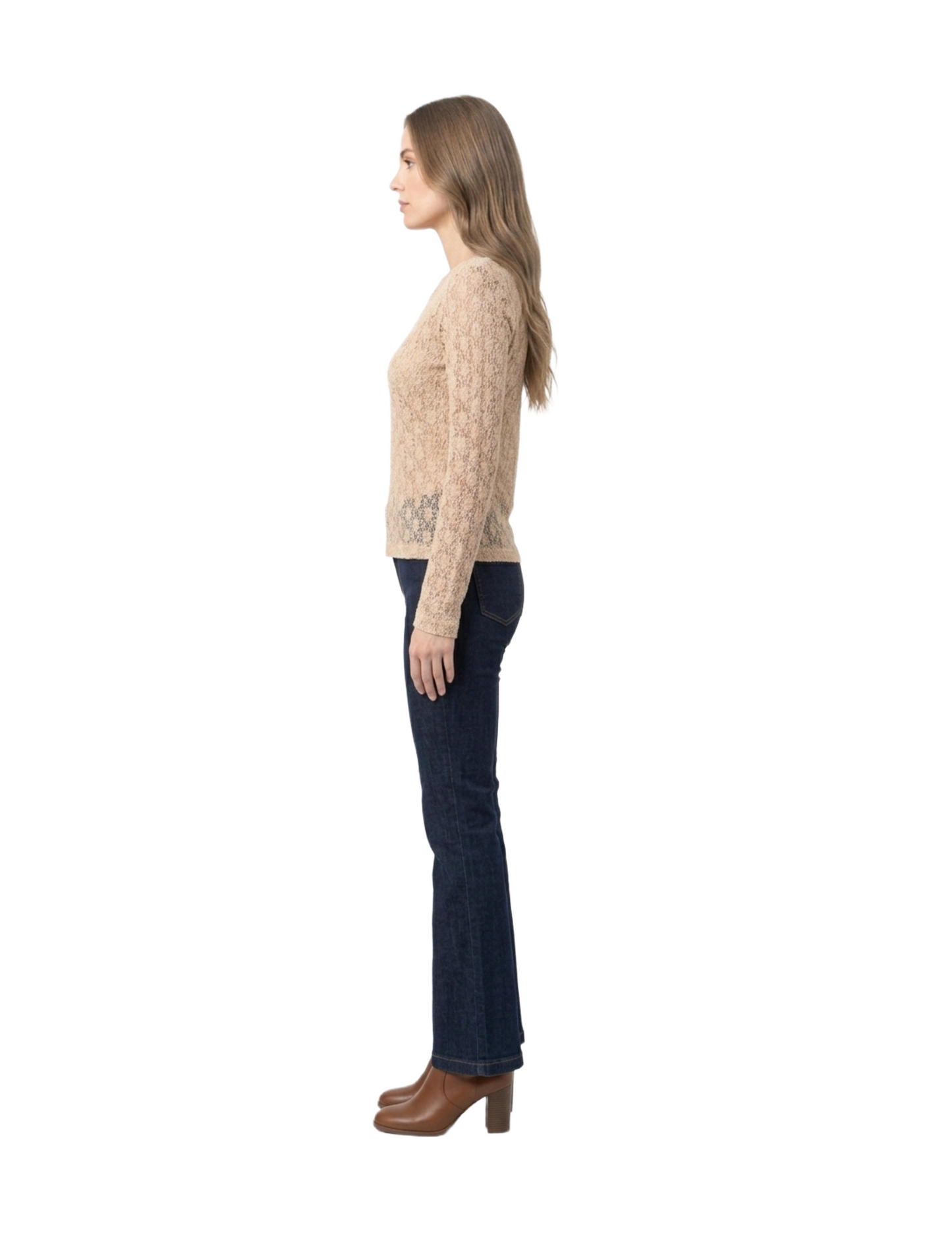 Blusa mesh con bordado de flores abotonado lateral estilo japones