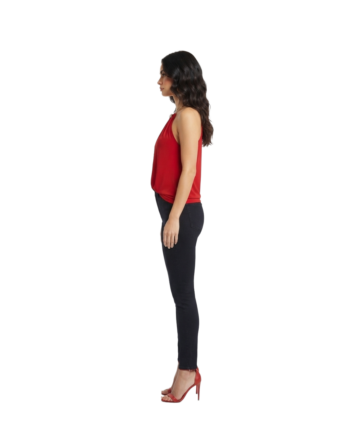 Blusa roja con aro estilo collar