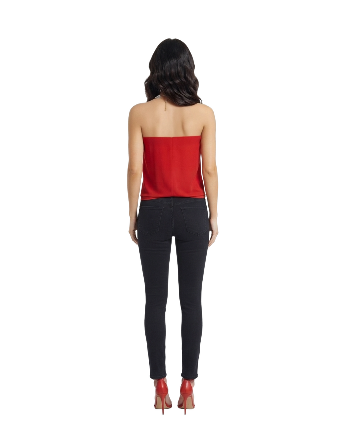 Blusa roja con aro estilo collar