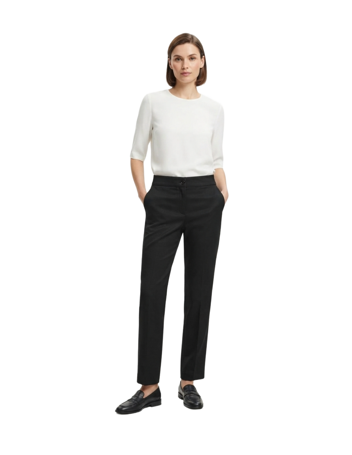 Pantalón negro de vestir con bolsas laterales