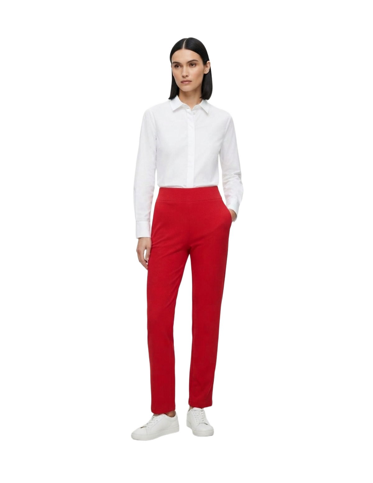 Pantalón rojo a rayas