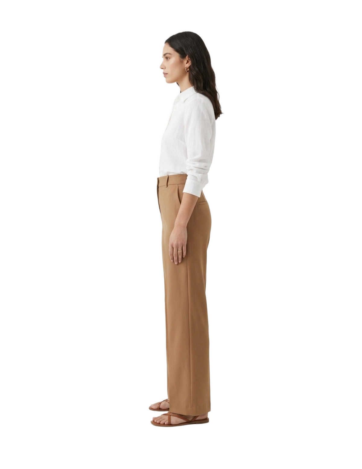 Pantalón de vestir cafe con pretina