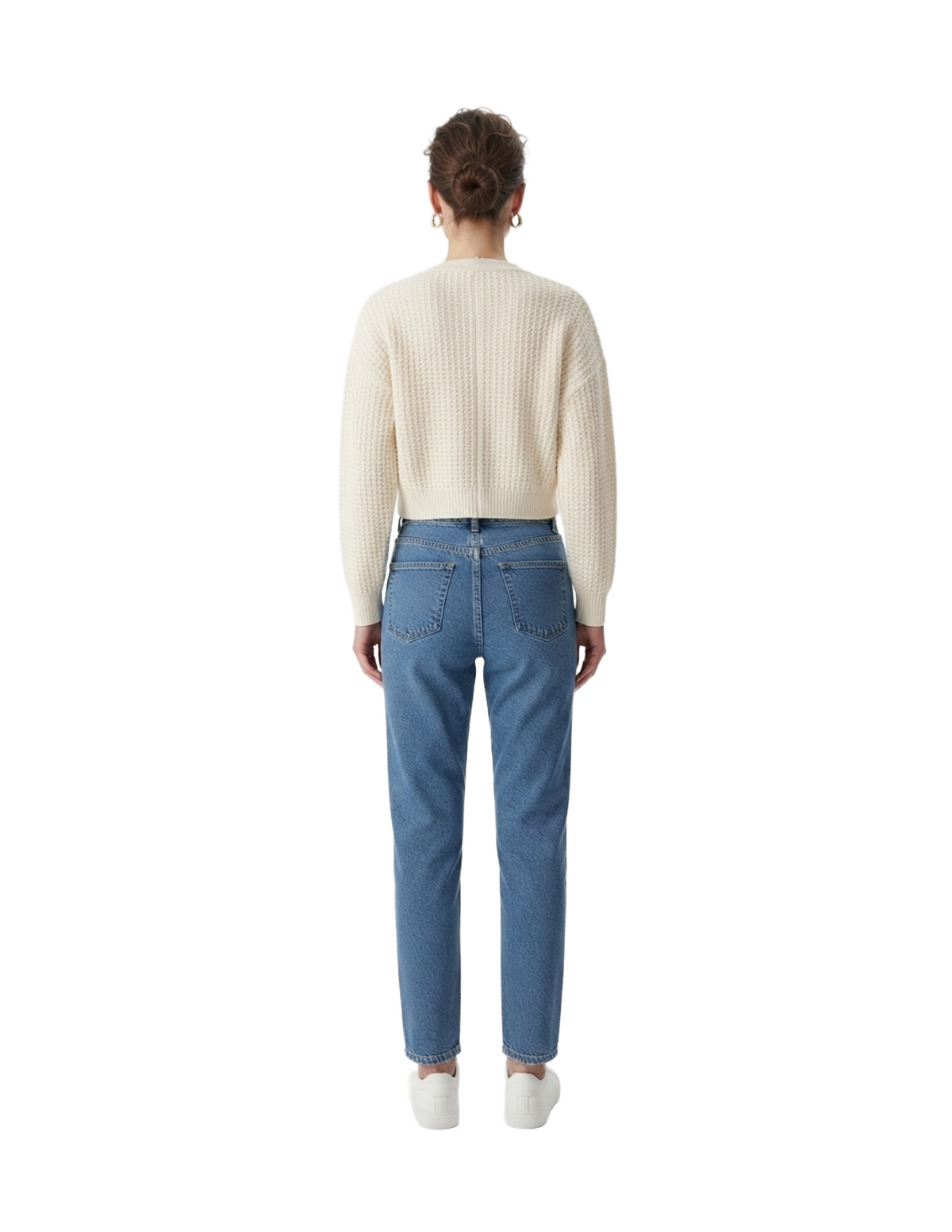 Suéter tejido tipo cardigan con botones de metal