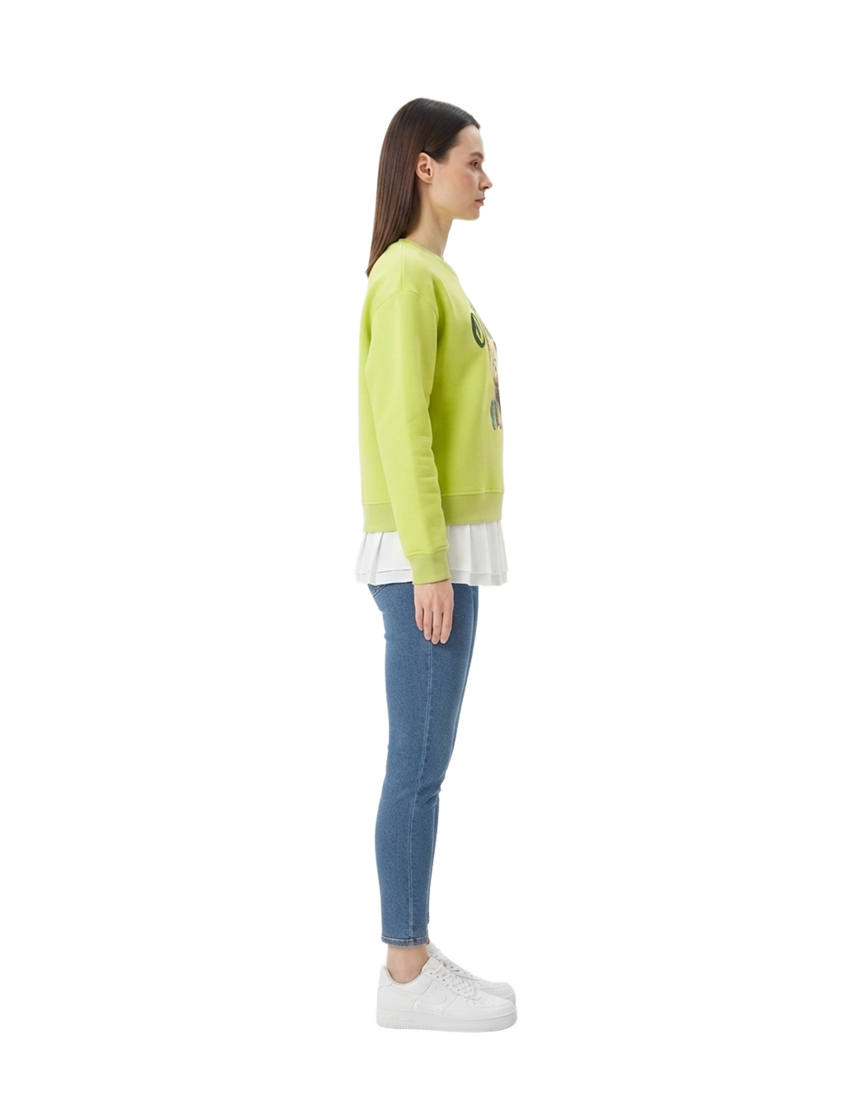 Sudadera verde con estampado de oso