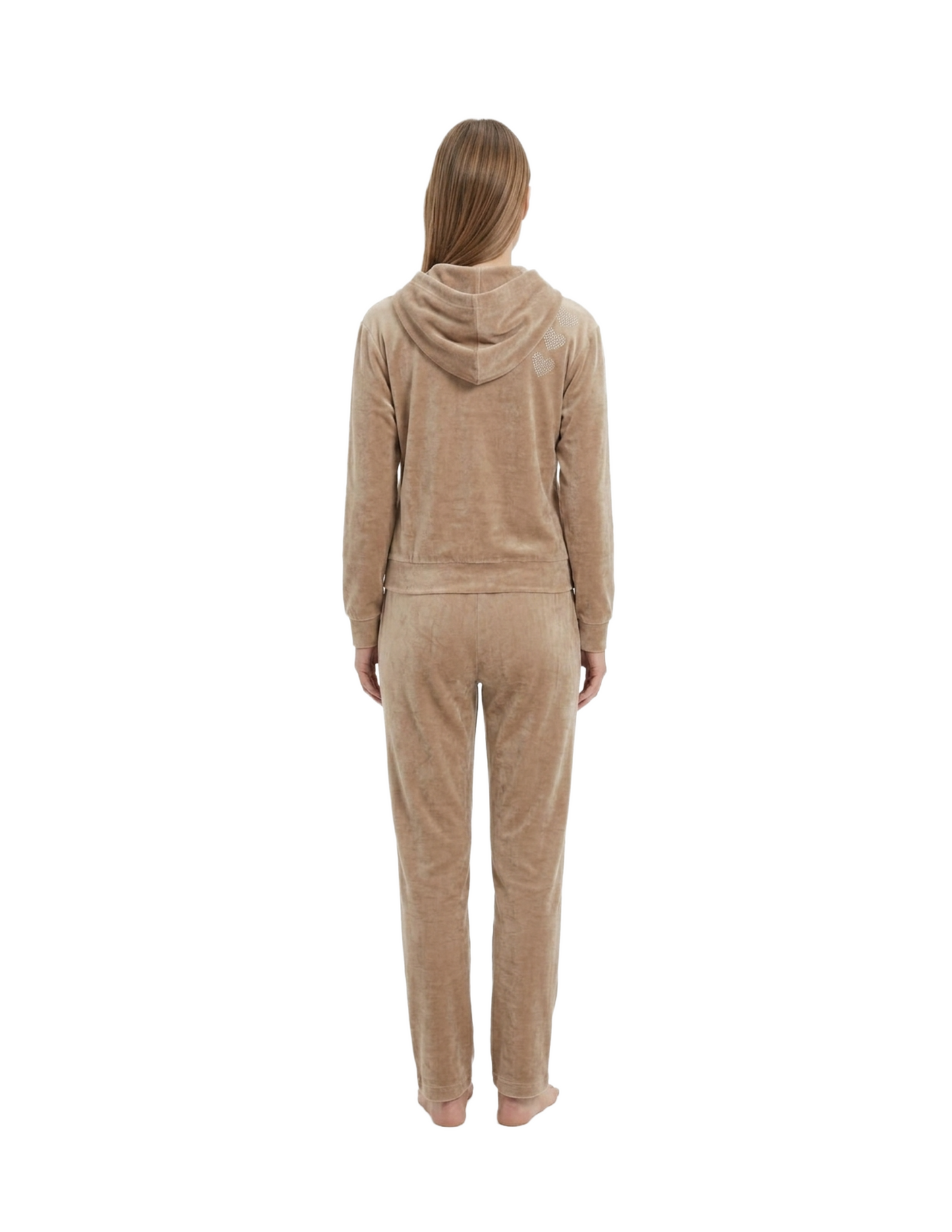 Conjunto cafe calientito de chamarra y pantalonera
