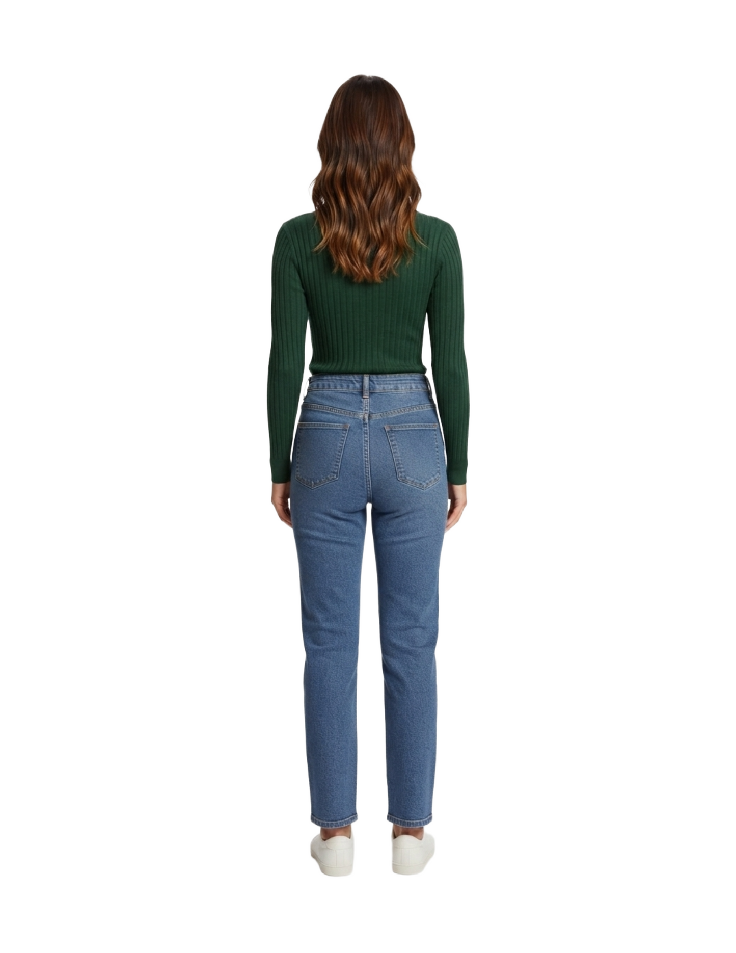 Blusa verde acanalada con botones decorativos manga larga