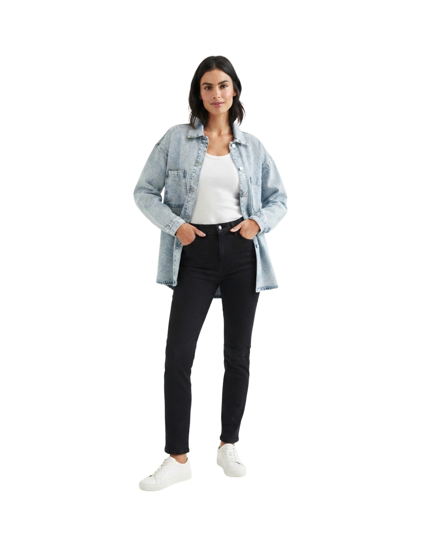 Chamarra de mezclilla oversize