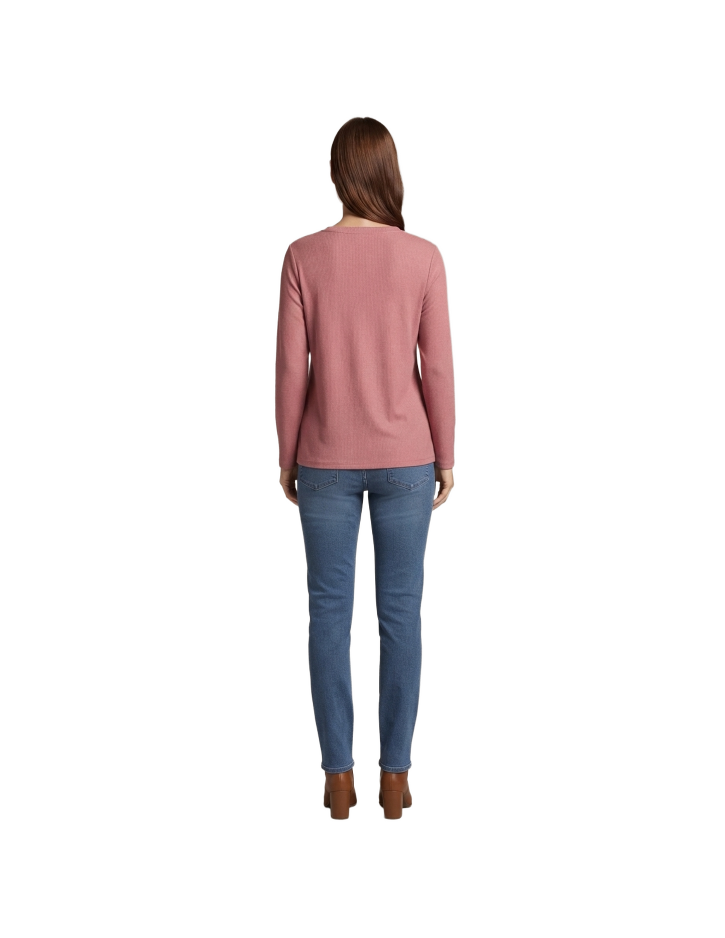 Blusa rosa acanalada tipo oversize manga larga