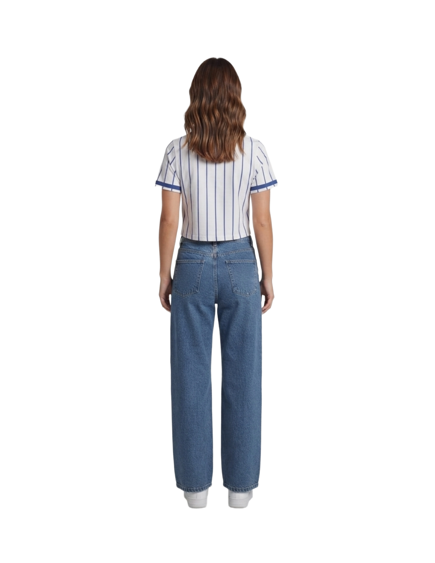 Blusa blanca estampado tipo yankees