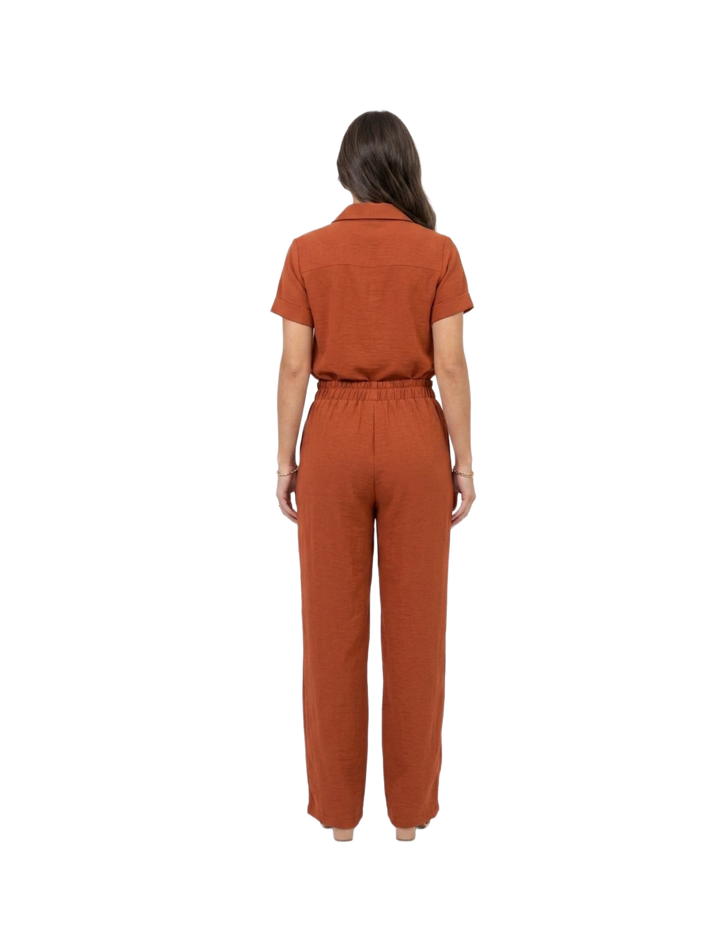 Conjunto Naranja de blusa y pantalón