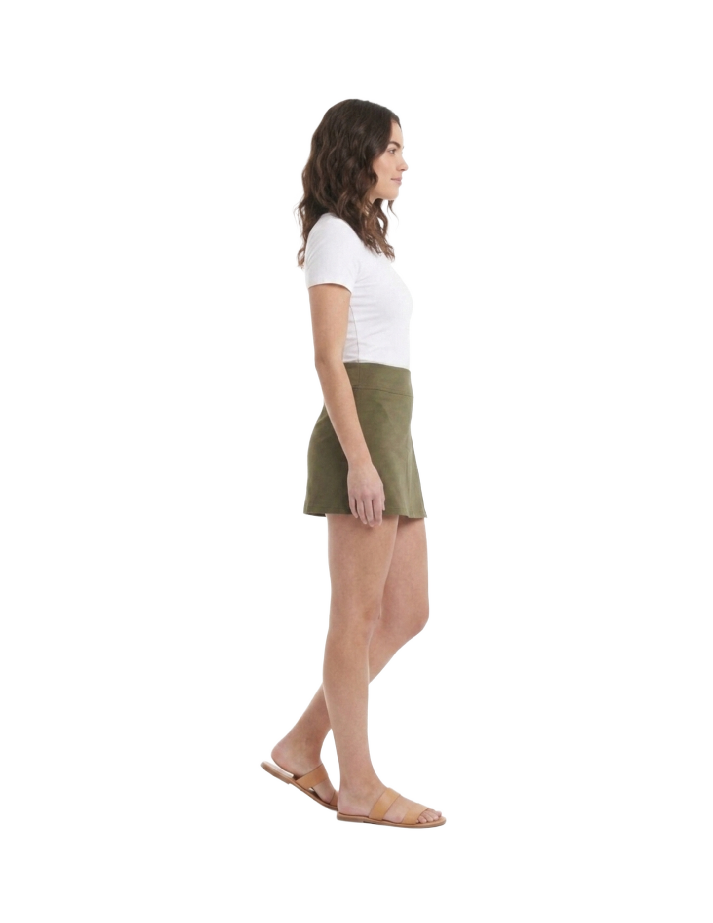 Short falda con abertura lateral tela elastica ajustable
