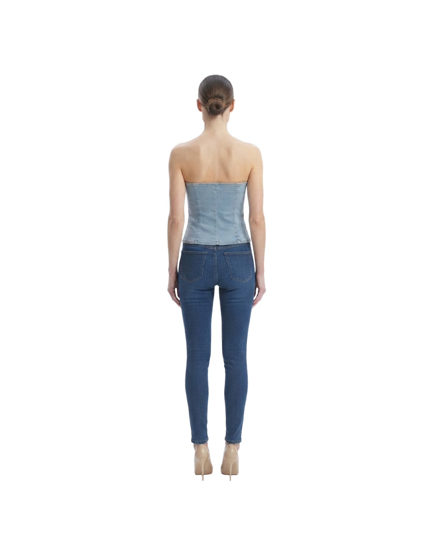 Strapless de mezclilla abotonada