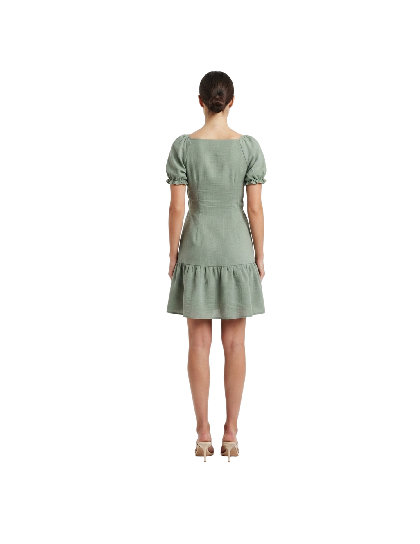 Vestido aqua estilo campesino