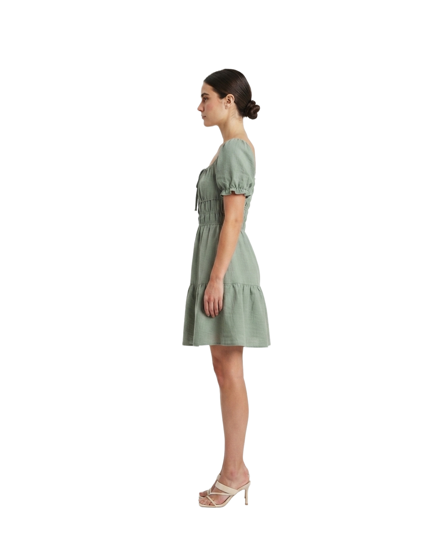 Vestido aqua estilo campesino