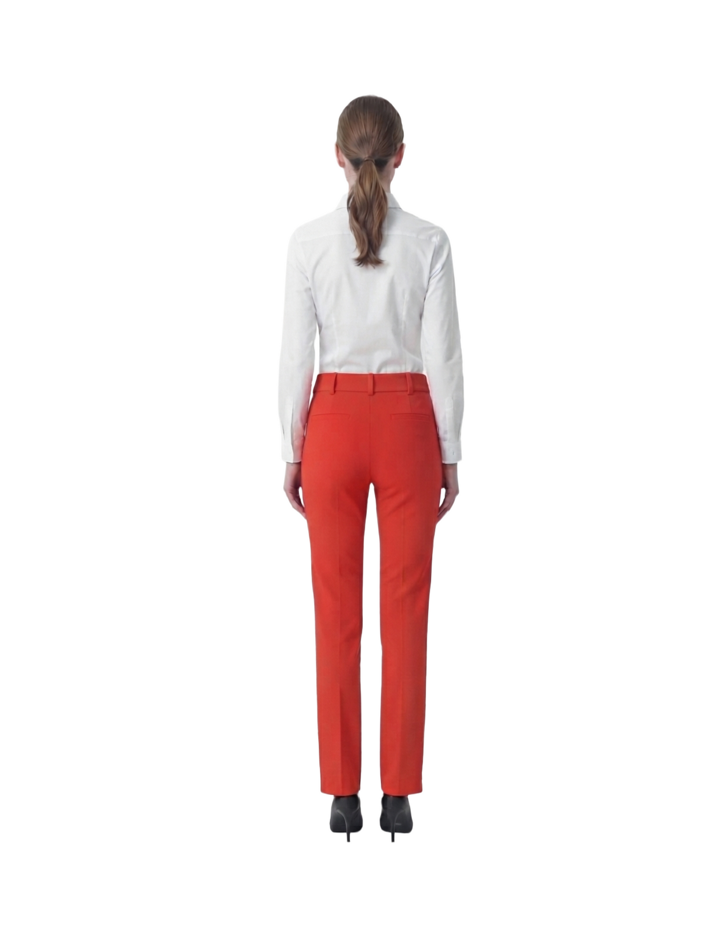 Pantalón rojo de vestir con pretina para cinto