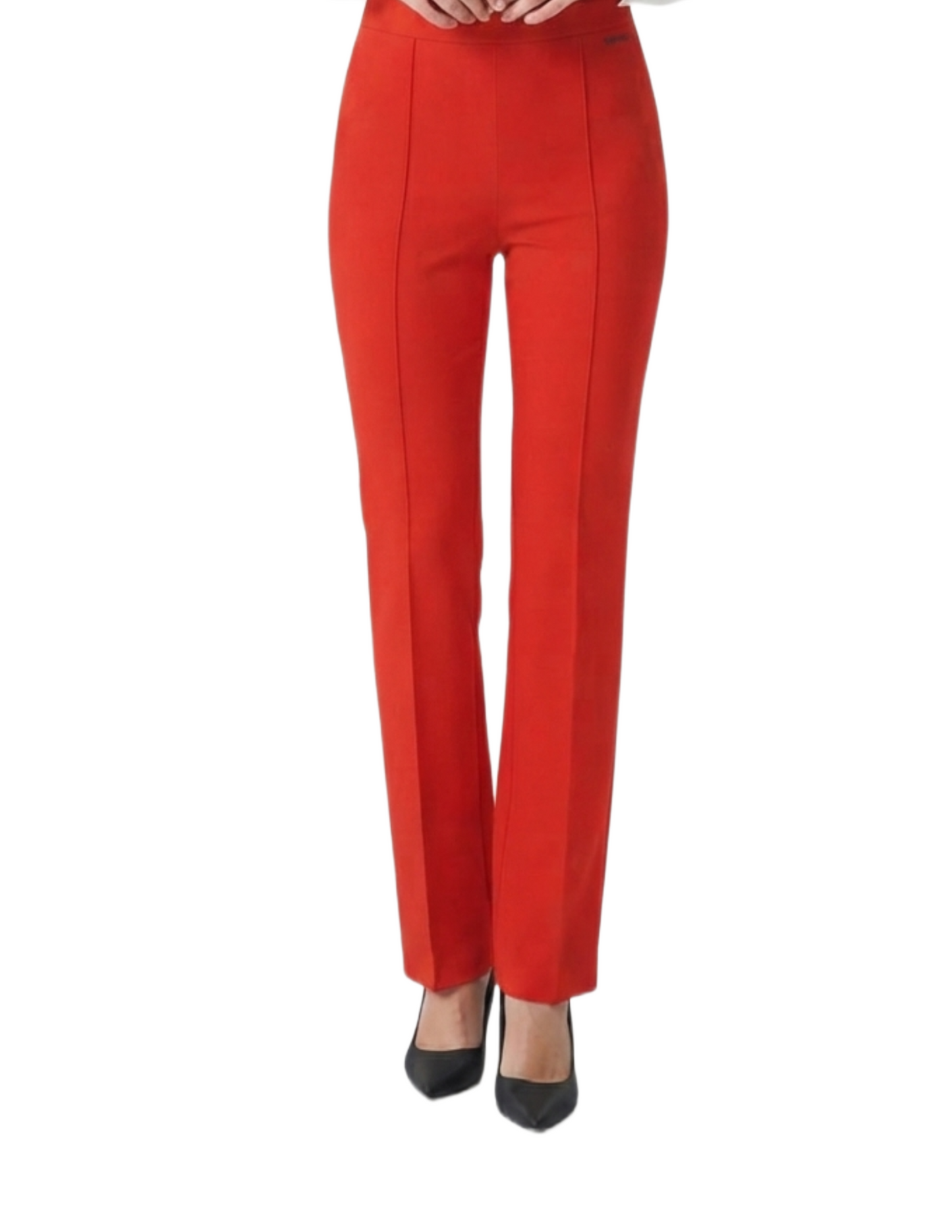 Pantalón rojo de vestir con pretina para cinto